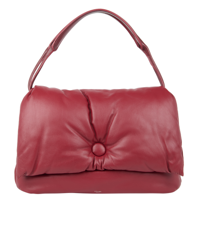 Medium Pillow Flap Bag, &pound;620, Handbags, Burgundy, Lambskin Leather, Front view